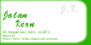 jolan kern business card